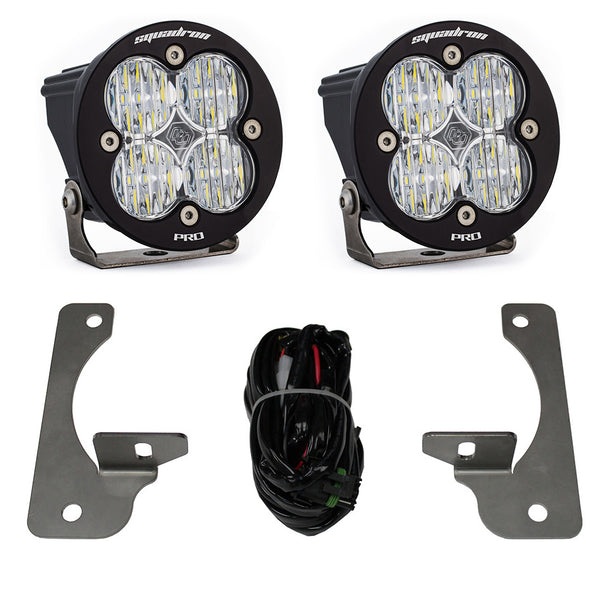 Baja Designs Jeep JK Squadron-R Pro Fog Pocket Light Kit - Jeep 2007-09 Wrangler JK - NOTE: with Premium OE Bumper (Clear)
