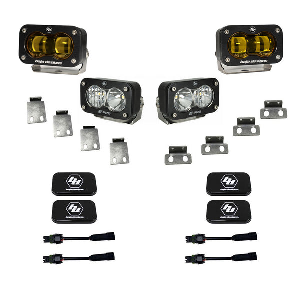 Baja Designs 2021+ F150 Raptor/2023+ Broncos2 Sae Amber/S2 Pro Fog Pocket Kits