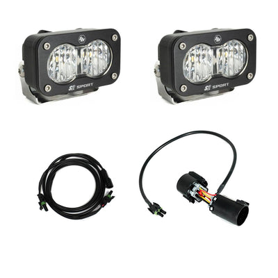 Baja Designs S2 Sport W/C, Reverse Kit Plug-N-Play (Wide Cornering - Clear - Plug-n-Play Wiring) — 2023-2026 Ford F-250 / F-350 Super Duty
