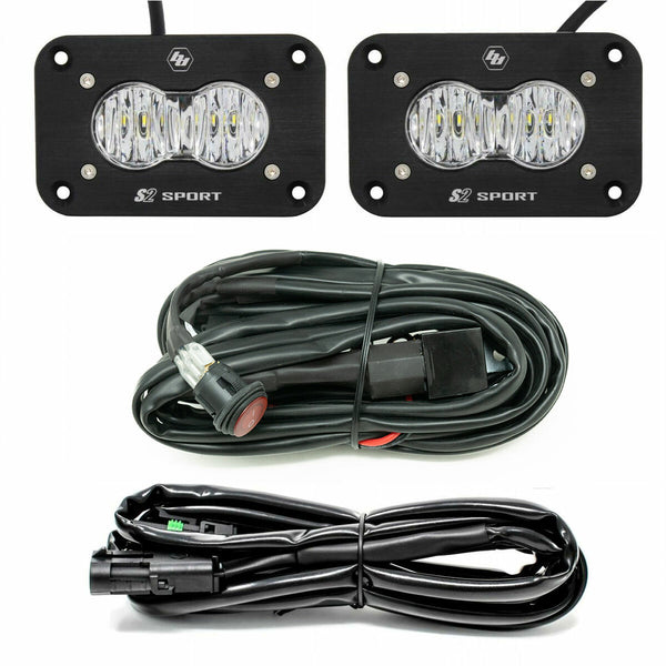 Baja Designs S2 Sport Pair LED Wide Cornering Flush Mount Backup Kit