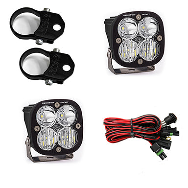Baja Designs PowerSports Squadron Sport A-Pillar Mount Light Kit (Driving/Combo - Clear - 1.75 Inch Mount)