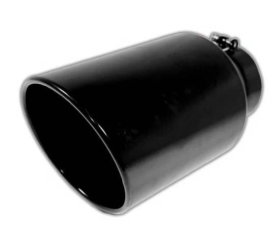Flo-Pro Rolled Angle Cut Bolt-ON Black Powder Coated Exhaust Tip 4"X5"X12"