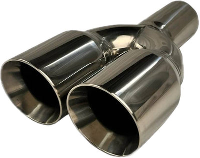 Flo-Pro Downward Round Slant Dual Exhaust Tip 2.5"X 3"X Dual 13"