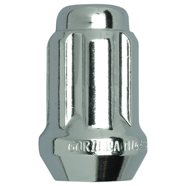 Gorilla Small Diamtere Spline Duplex Short Lug Nut 14MM X 1.50 Chrome Finish