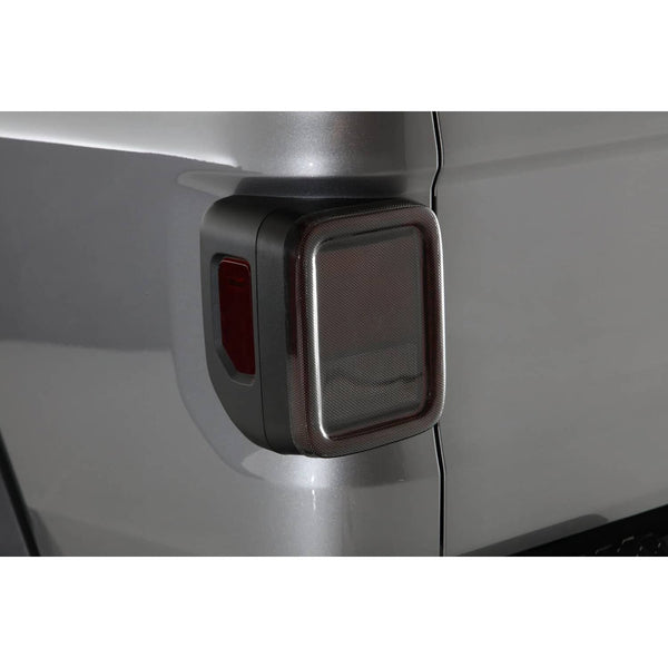 GT Styling Carbon Fiber Look Tail Light Covers - 20-25 Gladiator with LED Tail Lights