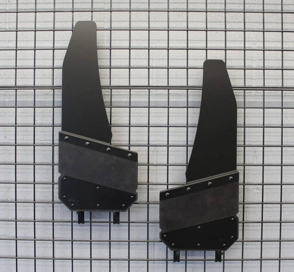 Air Hawk Angled Cut Front 12" Mud Flaps with Carbon Black - Short Top