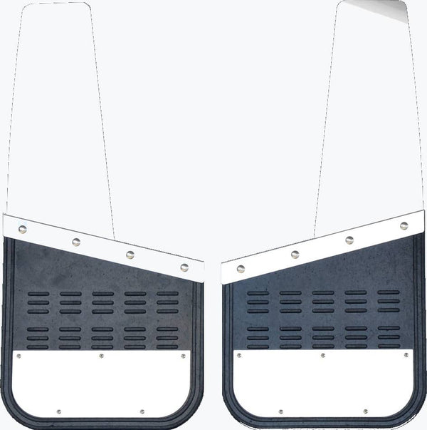 Air Hawk Sidewinder 12" Wide Stainless Universal Front Kickback Mud Flaps with 1.5" Kickback