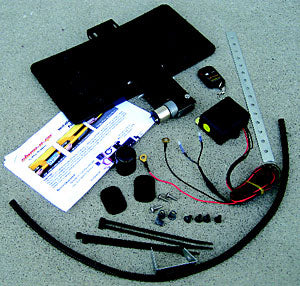 Motorized Hide-A-Way License Plate Holder with Push Button Remote Race Sport Lighting