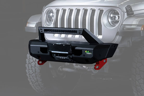 Ironman Raid Stubby Front Winch Bumper with Light Bar & Recovery Points - 18-25 Wrangler JL