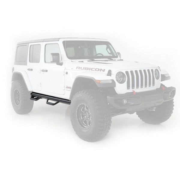 Smittybilt Nerf Bars — 2018+ Jeep Wrangler (Light Textured Black)