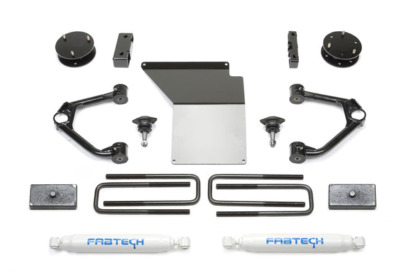 Fabtech Suspension Lift Kit — Budget UCA System, Rear Performance Shocks — 2014-2018 Chevy Silverado 1500 / GMC Sierra 1500 (K1070)