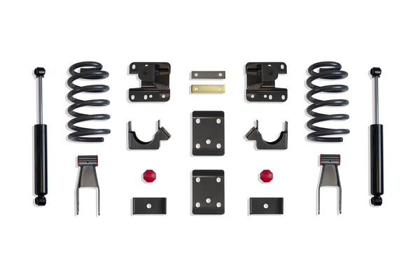 MaxTrac 2"/4" Lowering Kit (COILS, SINGLE CAB) — Grey Powdercoat — 2014-2018 Chevy Silverado 1500 / GMC Sierra 1500 & 2015-2018 GMC Sierra (K331524-6)