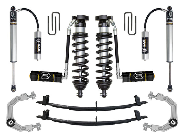 ICON Système de suspension Stage 4 1995.5-2004 Toyota Tacoma, rehaussement de 0-3 po, bras de suspension supérieurs en billette