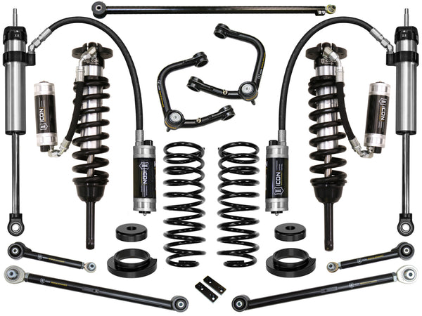 ICON Système de suspension Stage 7 2003-09 Lexus GX470, rehaussement de 0-3.5 po, bras de suspension supérieurs tubulaires