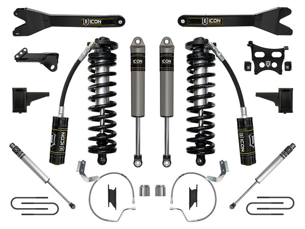 ICON 2023-2026 Ford F-250/F-350 Super Duty 4WD, 4-5.5" Lift, Stage 3 Coilover Conversion System w/ Radius Arms (K63213R)