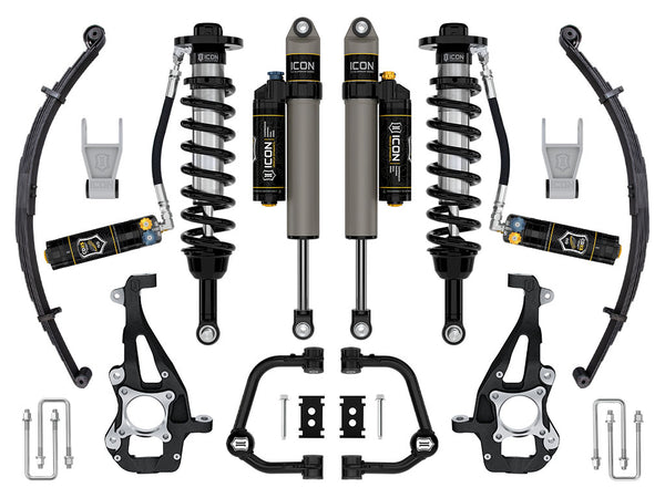ICON 2021-2026 Ford F-150 4WD, 3.5-4.5" Lift, Stage 4 Suspension System, Tubular, CDXS, w/ Leaf Packs