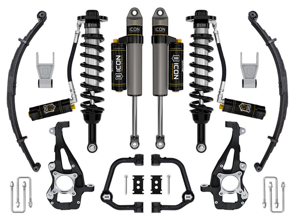 ICON 2021-2026 Ford F-150 4WD, 3.5-4.5" Lift, Stage 4 Suspension System, Tubular, CDCV, w/ Leaf Packs