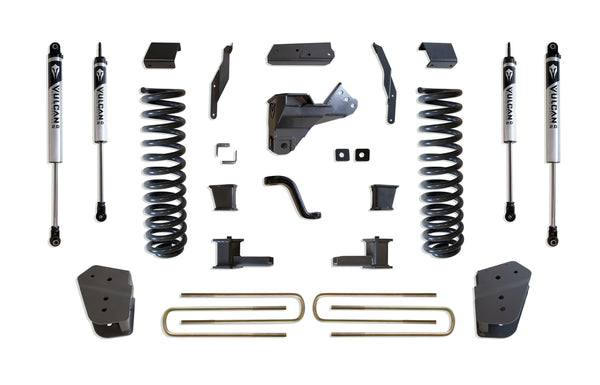 MaxTrac Ensemble de rehaussement 4 po (amortisseurs Vulcan) — revêtement en poudre gris — 2020-2022 Ford F-250 / F-350 Super Duty (K943341V)