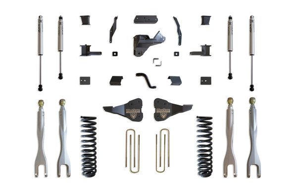 MaxTrac Ensemble de rehaussement 6 po avec 4 bras de liaison (amortisseurs FOX) — revêtement en poudre gris — 2020-2022 Ford F-250 / F-350 Super Duty (K943362FL)