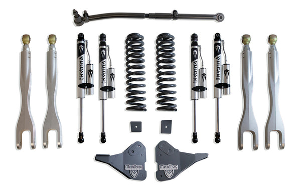 MaxTrac 2.5" Coil Spring Leveling Kit with 4-Links (Vulcan Reservoir Shocks) — 2023-2025 Ford F-250 / F-350 Super Duty