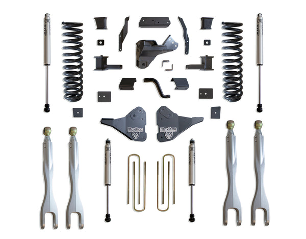 MaxTrac 6" Lift Kit W/ 4-LINKS (FOX SHOCKS) — Grey Powdercoat — 2023-2025 Ford F-250 / F-350 Super Duty (K944362FL)
