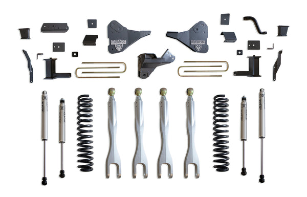 MaxTrac 8" Lift Kit W/ 4-LINKS (FOX SHOCKS) — Grey Powdercoat — 2023-2025 Ford F-250 / F-350 Super Duty (K944385FL)