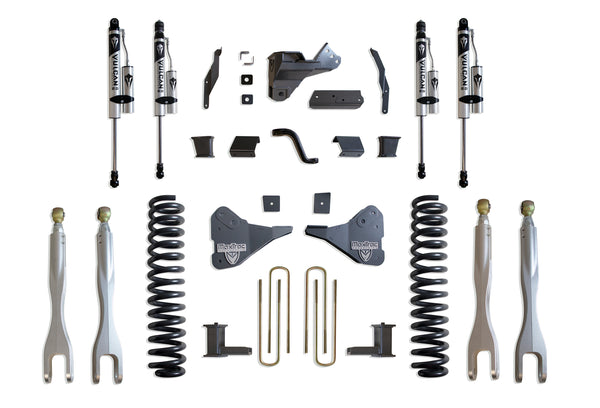 MaxTrac 8" Lift Kit with 4-Links (Vulcan Reservoir Shocks) — Grey Powdercoat — 2023-2025 Ford F-250 / F-350 Super Duty (K944385VRL)