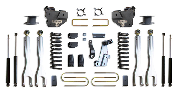 MaxTrac 6" Lift Kit with 4-Links (Max Trac Shocks) (Factory Rear Air Ride) — Grey Powdercoat — 2013-2018 Ram 3500 (K947363LA)