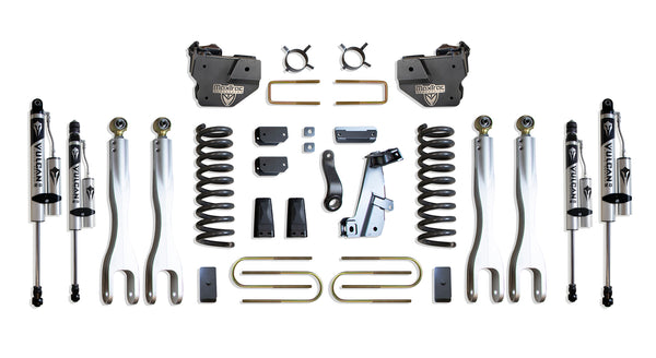 MaxTrac 6" Lift Kit with 4-Links (Vulcan Reservoir Shocks) — Grey Powdercoat — 2013-2018 Ram 3500 (K947363VRL)