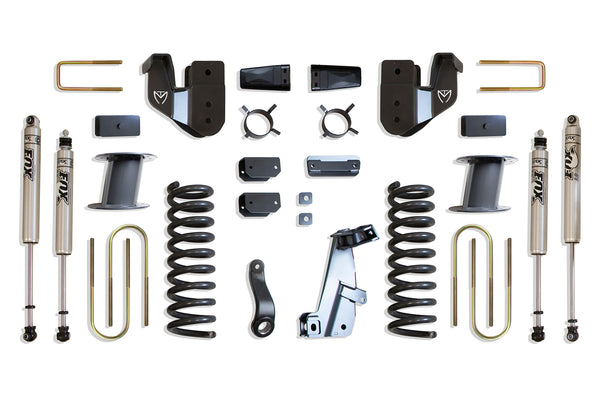 MaxTrac 8" Lift Kit (FOX SHOCKS) (FACTORY REAR AIR RIDE) — Grey Powdercoat — 2013-2018 Ram 3500 (K947385FA)