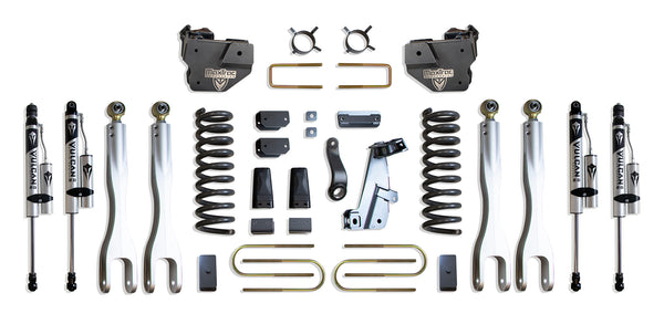 MaxTrac Ensemble de rehaussement 8 po avec 4 bras de liaison (amortisseurs Vulcan à réservoir) — revêtement en poudre gris — 2013-2018 Ram 3500 (K947385VRL)
