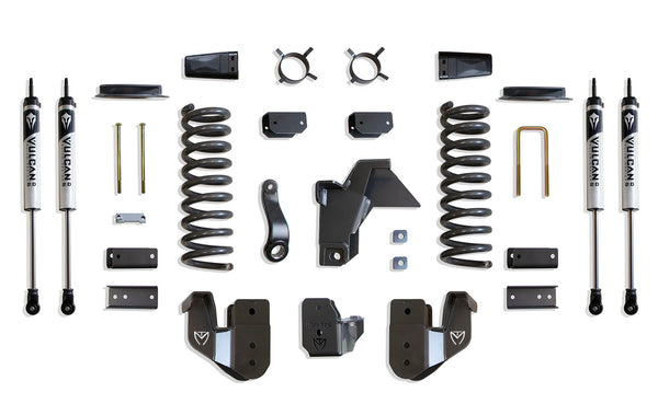 MaxTrac Ensemble de rehaussement 4 po (amortisseurs Vulcan) (suspension pneumatique arrière d'origine) — revêtement en poudre gris — 2019-2026 Ram 2500 (K947441VA)