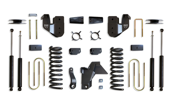 MaxTrac Ensemble de rehaussement 4 po (amortisseurs Max Trac) (suspension pneumatique arrière d'origine) — revêtement en poudre gris — 2019-2024 Ram 3500 (K947541A)