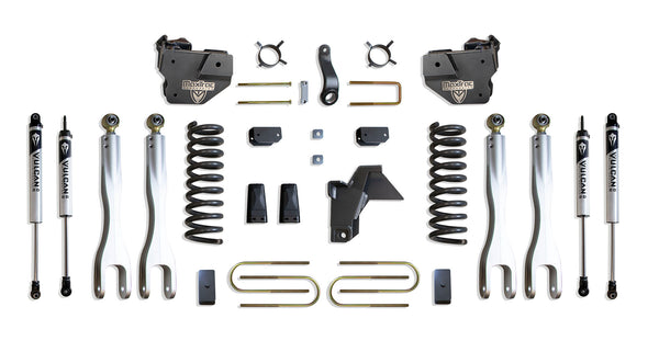 MaxTrac Ensemble de rehaussement 4 po avec 4 bras de liaison (amortisseurs Vulcan) — revêtement en poudre gris — 2019-2024 Ram 3500 (K947541VL)
