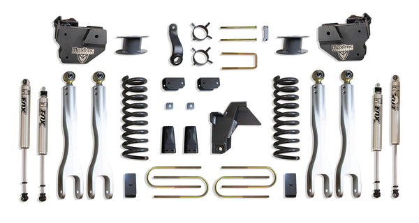 MaxTrac 6" Lift Kit with 4-LINKS (FOX SHOCKS) (Factory Rear Air Ride) — Grey Powdercoat — 2019-2024 Ram 3500 (K947563FLA)