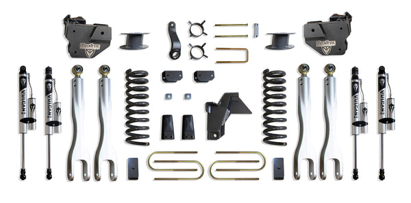 MaxTrac 6" Lift Kit with 4-Links (Vulcan Reservoir Shocks) (Factory Rear Air Ride) — Grey Powdercoat — 2019-2024 Ram 3500 (K947563VRLA)