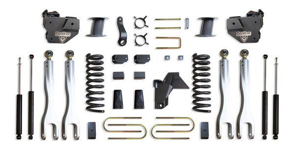 MaxTrac 8" Lift Kit with 4-Links (Max Trac Shocks) (Factory Rear Air Ride) — Grey Powdercoat — 2019-2024 Ram 3500 (K947585LA)