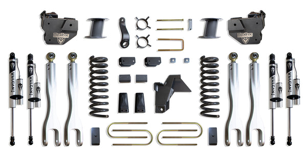 MaxTrac 8" Lift Kit with 4-Links (Vulcan Reservoir Shocks) (Factory Rear Air Ride) — Grey Powdercoat — 2019-2024 Ram 3500 (K947585VRLA)