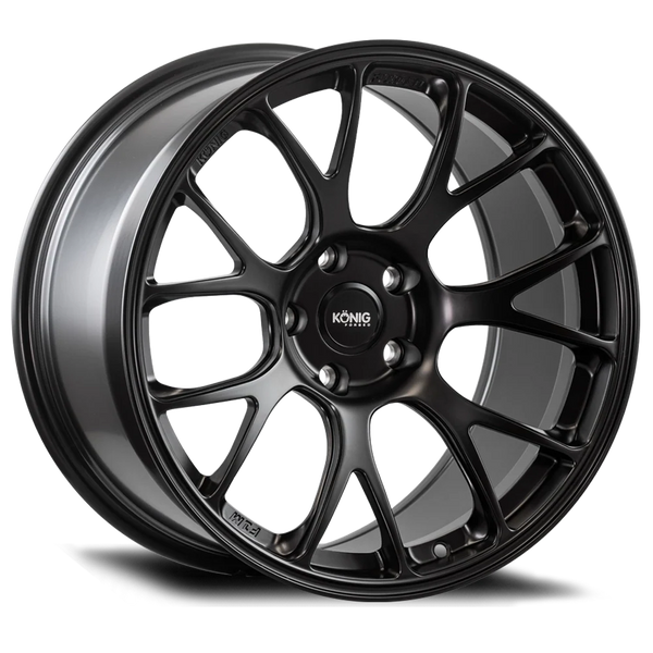 Konig Forged F1M Wheel 18X9.5 5X114.3 ET35 Satin Black Knurled Bead