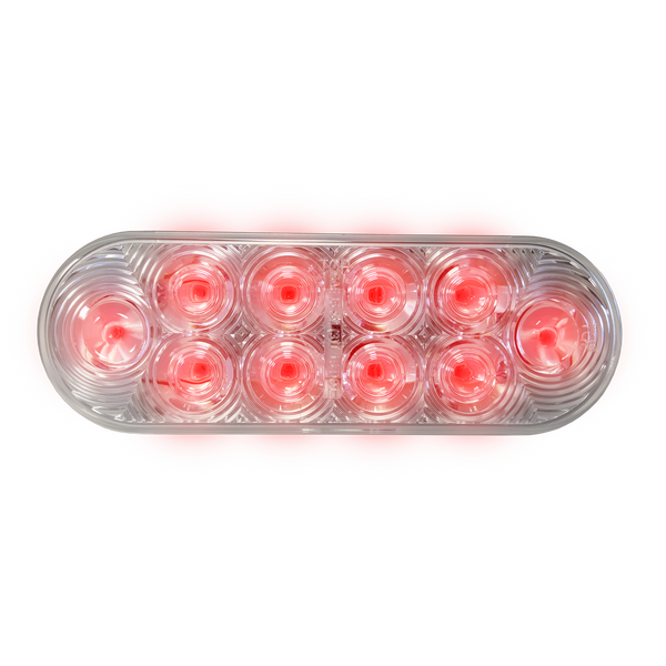 Uni-Bond Lighting Feu arrêt/arrière/clignotant DEL ovale à lentille transparente rouge 10 diodes