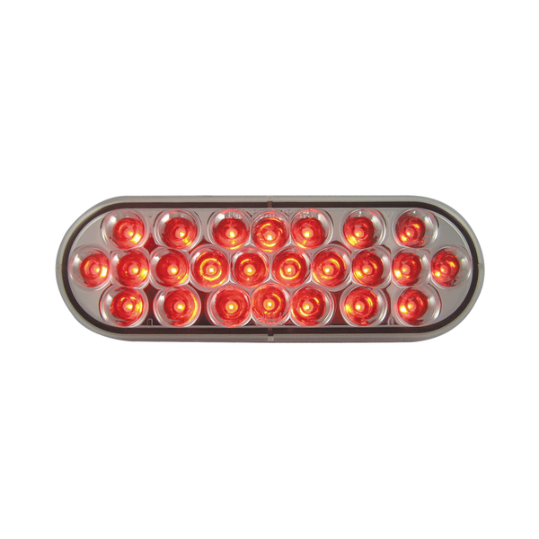 Uni-Bond Lighting LED Oval Sttp Clear Lens Lamp Red 24Diodes
