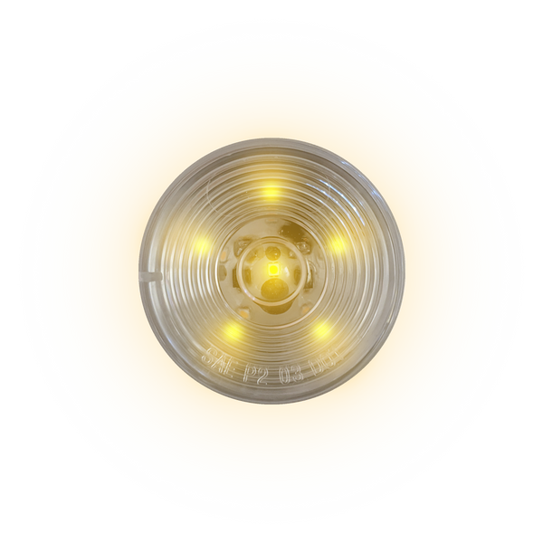 Uni-Bond Lighting LED 2.5" Round Marker Clear Lens Lamp Amber 6Diodes