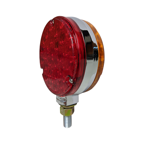 Uni-Bond Lighting LED Round Fender Mount Red/Amber Chrome Die Cast Base