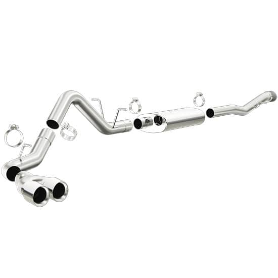 MagnaFlow Cat-Back Single Stainless Exhaust - 14-18 Silverado/Sierra Crew Cab 1500 6.2L - Single Side Exit with Dual Tip