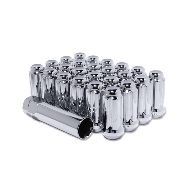 Method Race Wheels Lug Kit Extended Thread Spline M14X1.5 6 Lug Kit Chrome 24 Pcs