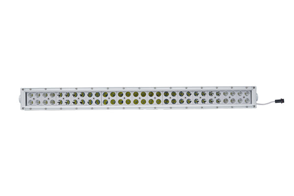 Race Sport Barre lumineuse enveloppante à double rangée de qualité marine 32.5 po à coque blanche avec DEL haute intensité 180 watts 60 x 3W