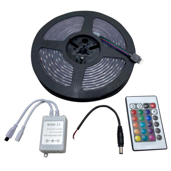 Race Sport Bande lumineuse flexible RGB multicolore 24 pi avec gaine étanche transparente IP67