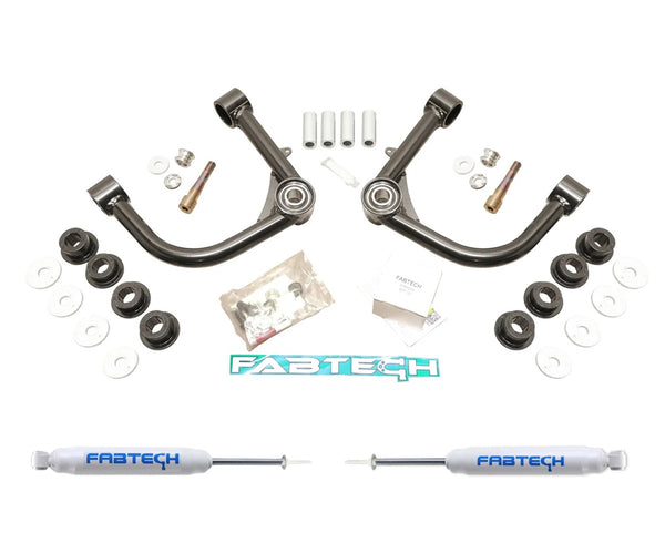 Fabtech Uniball UCA Lift System w/Shocks, 3" Lift — 2024 Toyota Tacoma, 4WD