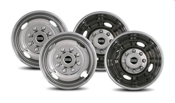 Pacific Dualies Wheel Skins 05-25 F350 Super Duty 17" 8 Lug 4 Vent Holes Exc. Aluminum Wheels