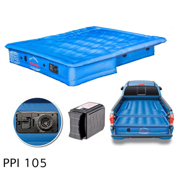Pittman Outdoors Airbedz Truck Bed Air Mattress - 5-5.5 Foot Box Includes Tailgate Extension Air Mattress - Blue